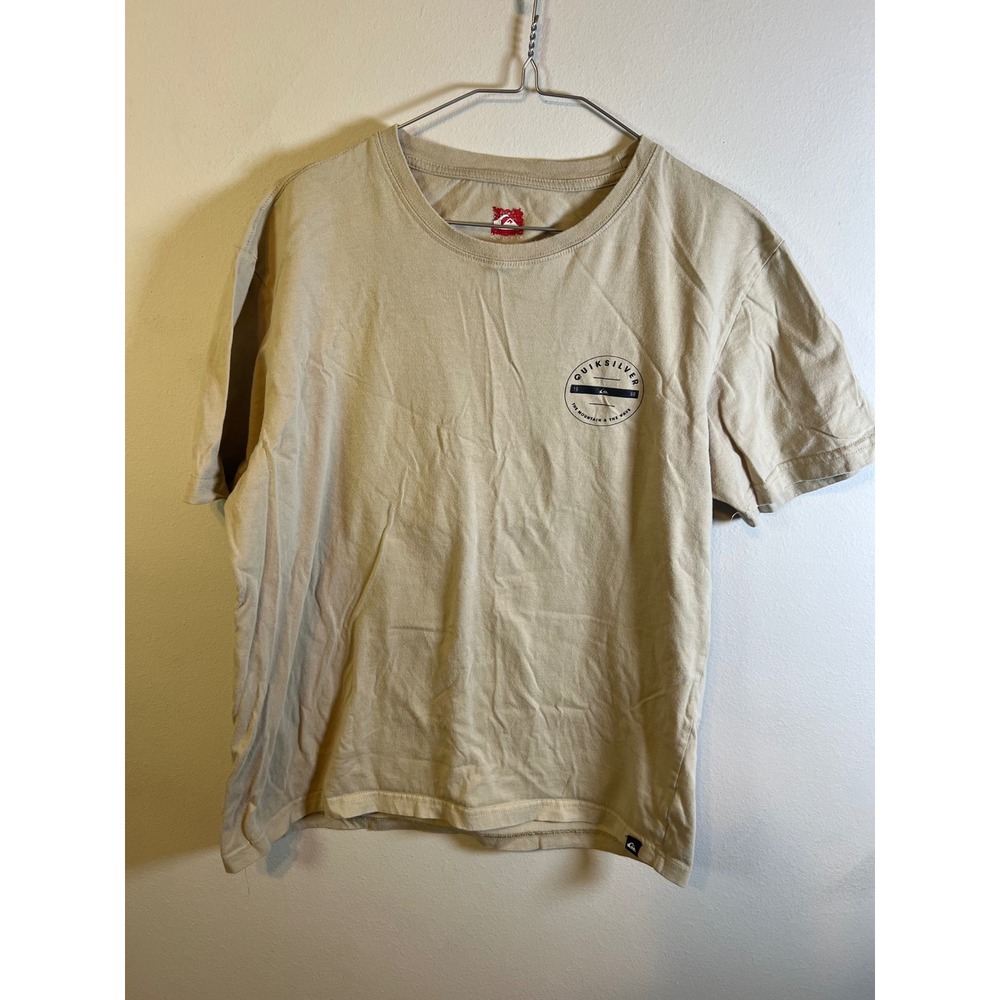 Quiksilver Mens T-Shirt Graphic Circle Logo Tan Large‎